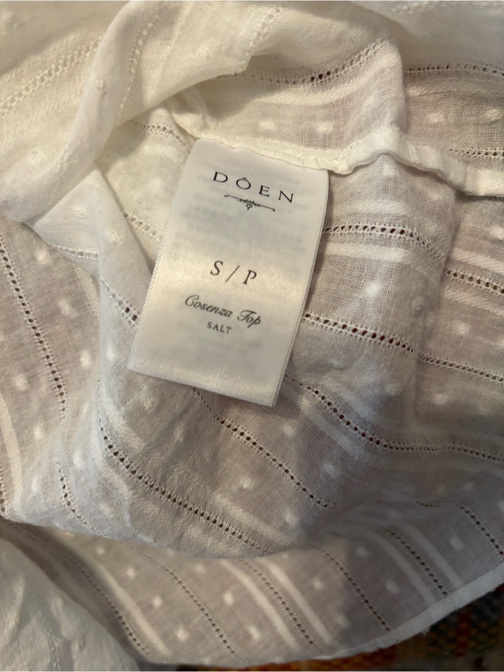 Doen Cosenza White Eyelet Ruffle Blouse - Picture 4 of 8